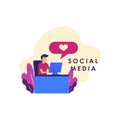 Social Media Concept Illustration For Web Template Design Illustration Royalty Free Stock Photo