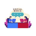 Social Media Concept Illustration For Web Template Design Illustration Royalty Free Stock Photo