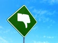 Social media concept: Thumb Down on road sign Royalty Free Stock Photo