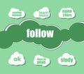 Social media concept. word Follow . Infographic business for graphic or web design layout Royalty Free Stock Photo