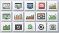 Social Media Content Performance Dashboard Icon Royalty Free Stock Photo