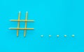 Social media and creativity concepts with Hashtag sign made of pencil.digital marketing images