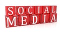 Social Media Cube text on white background Royalty Free Stock Photo