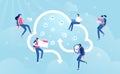 cloud computing service, group of people working together Royalty Free Stock Photo