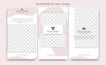 Social media editable ig instagram stories template design frame background in Cute soft blush pink feminine fashion clothing