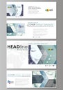 Social media and email headers set, modern banners. Abstract design template, vector layouts in popular sizes. Halftone Royalty Free Stock Photo