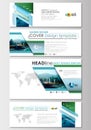 Social media and email headers set, modern banners. Business templates. Cover design, abstract flat style travel Royalty Free Stock Photo