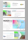 Social media and email headers set, modern banners. Business templates. Easy editable design template, vector layouts in Royalty Free Stock Photo