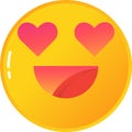 Social media emoticon love smile vector icon