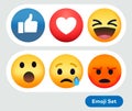 Social Media Emoticon Reaction Emojis Icon Set