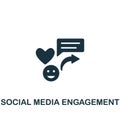 Social media engagement icon. Monochrome simple sign from charity and non-profit collection. Social media engagement