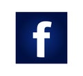 Social media facebook icon in dark blue background
