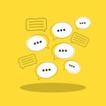 Social Media Flat Concept with Speech Bubles Messages Vector Illustration