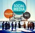 Social Media Follow Networking Connecting Internet Concept Royalty Free Stock Photo
