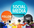 Social Media Follow Networking Connecting Internet Concept Royalty Free Stock Photo