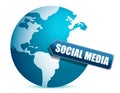 Social media globe sign Royalty Free Stock Photo