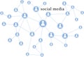 Social media graphic illustration - people connections / network