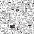 Social Media Hand Drawn Texture Pattern Royalty Free Stock Photo