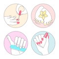 Social Media highlight icons for Manicure Royalty Free Stock Photo