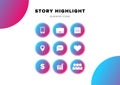 Social media highlights stories. Vector illustration.