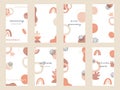 Social Media Highlights Templates Abstract Flora Earthy Terracotta Vector Shapes