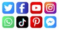 Collection of social media icons and logos