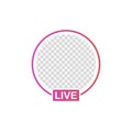 Social media icon avatar frame. Live stories user video streaming. Vector illustration.