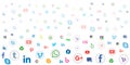 Social media icon background for wallpaper on white background