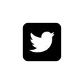 social media icon bird symbol black square background