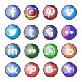 Social media icon and buttons set