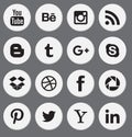 Social media icon collection buttons Royalty Free Stock Photo