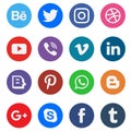 Social media icon collection buttons Royalty Free Stock Photo