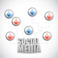 Social media icon diagram illustration design