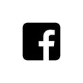 social media icon f symbol black square background