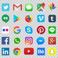 Social media icon for Facebook, Whatsapp, Skype, Youtube, Instagram, Snapchat, Hangout, Twitter