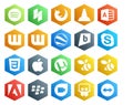 20 Social Media Icon Pack Including adobe. utorrent. wattpad. apple. chat