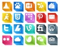 20 Social Media Icon Pack Including ads. tweet. css. twitter. email Royalty Free Stock Photo