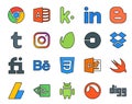 20 Social Media Icon Pack Including adsense. powerpoint. uber. css. fiverr