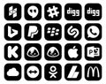 20 Social Media Icon Pack Including adsense. teamviewer. shazam. icloud. apple