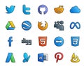 20 Social Media Icon Pack Including adwords. teamviewer. browser. html. facebook