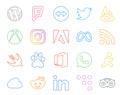 20 Social Media Icon Pack Including aim. office. instagram. baidu. rss