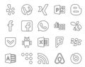 20 Social Media Icon Pack Including air bnb. coderwall. swarm. microsoft access. foursquare