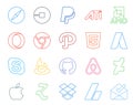 20 Social Media Icon Pack Including air bnb. feedburner. opera. chat. adwords Royalty Free Stock Photo