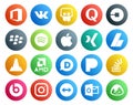 20 Social Media Icon Pack Including amd. media. blackberry. vlc. adsense