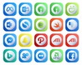 20 Social Media Icon Pack Including amd. viddler. swift. bing. path