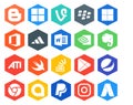 20 Social Media Icon Pack Including apps. overflow. nvidia. stock. stockoverflow