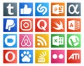 20 Social Media Icon Pack Including baidu. utorrent. question. excel. air bnb