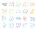 20 Social Media Icon Pack Including behance. adsense. icloud. bing. stock