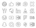 20 Social Media Icon Pack Including behance. excel. evernote. video. utorrent