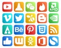 20 Social Media Icon Pack Including behance. nvidia. amd. blogger. tweet